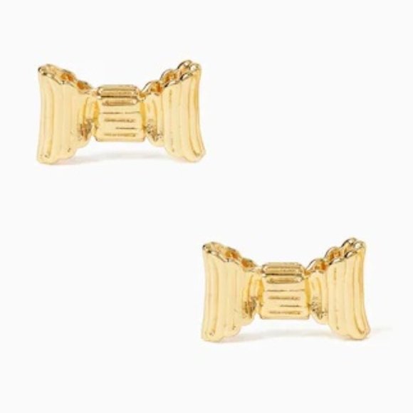 ♠️ Kate Spade ♠️️ "All Wrapped Up" Gold Bow Studs - Picture 4 of 7